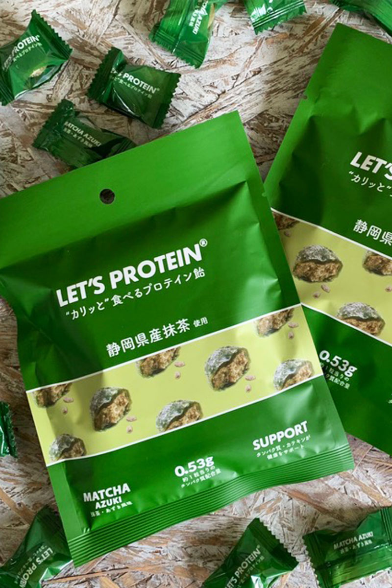 【カリッと"食べるプロテイン飴】LET'S PROTEIN  / プレーンアーモンド ・抹茶あずき風味 / 1袋