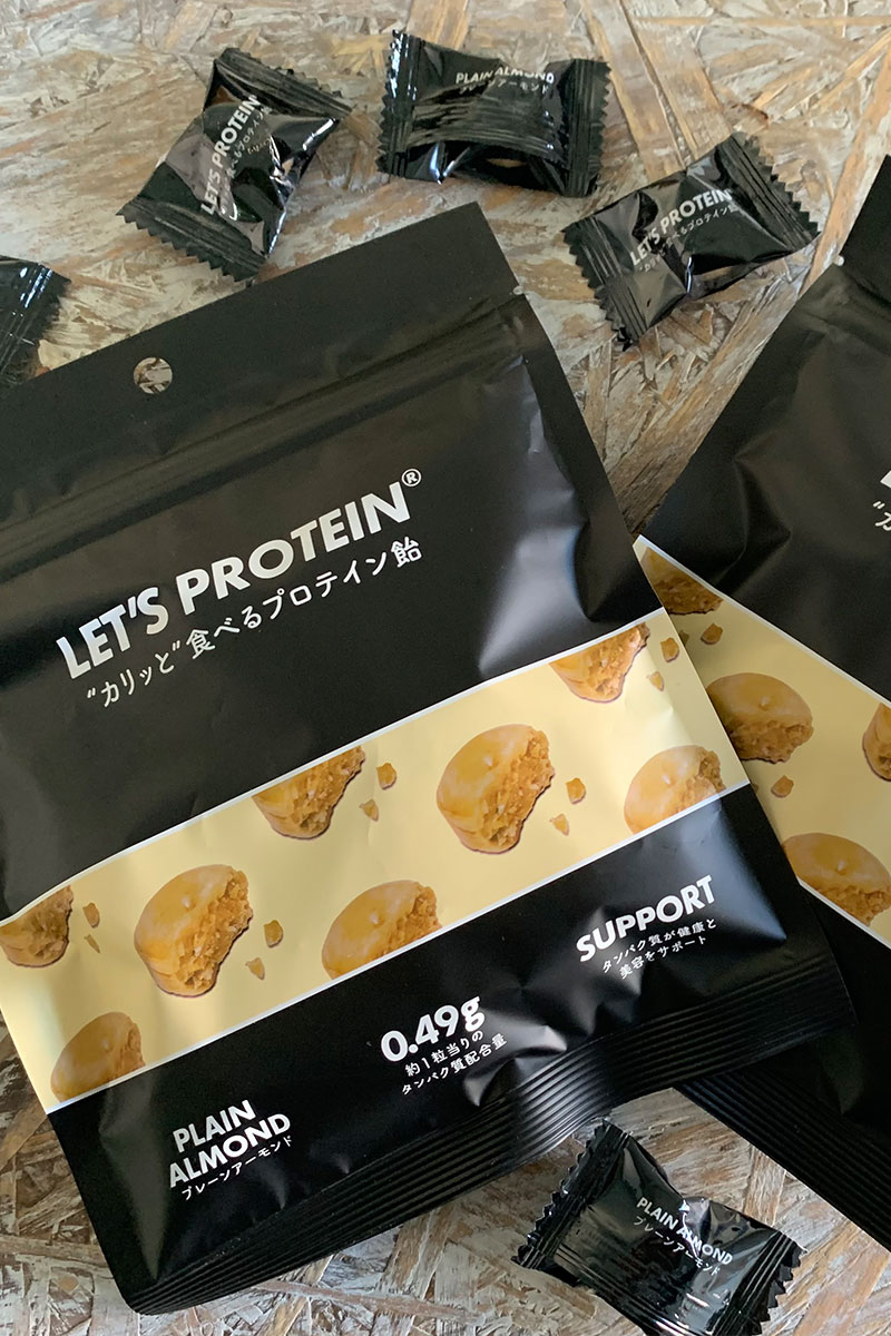 【カリッと"食べるプロテイン飴】LET'S PROTEIN  / プレーンアーモンド ・抹茶あずき風味 / 1袋